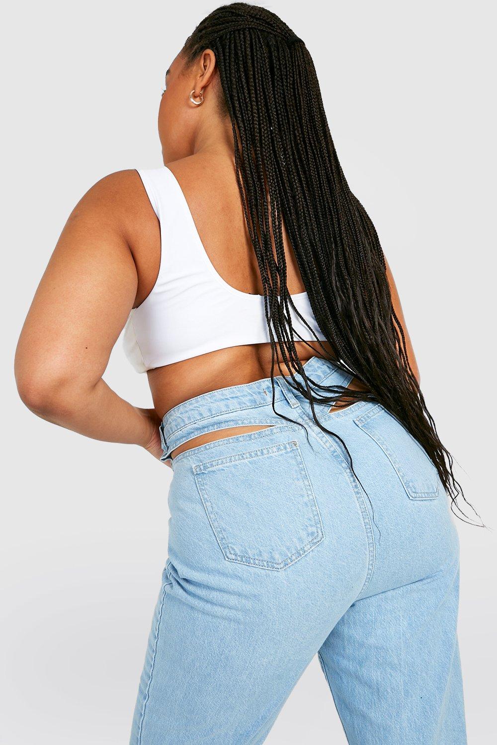 Plus size cut cheap out jeans